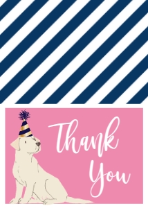 Birthday Dog Lab Pink Thank You: Birthday Dog Lab Pink