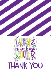 Mardi Gras Laissez Birthday Thank You: Mardi Gras Laissez Birthday Invite