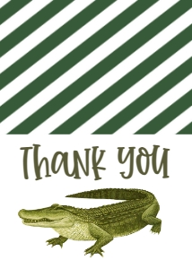 Birthday Alligator Thank You Card: Birthday Alligator Invite