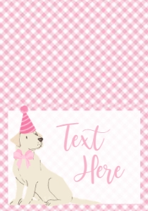 Birthday Dog Lab Pink Gingham Food Tent: Birthday Dog Lab Pink Gingham