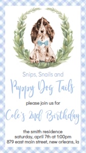 Birthday Dog Blue Springer Spaniel WC Text Invite: Birthday Dog Blue Springer Spaniel WC