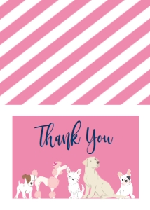 Birthday Multi Dog Pink Thank You: Birthday Multi Dog Pink