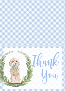 Birthday Dog Doodle Blue Thank You: Birthday Dog Doodle Blue