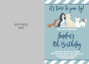 Birthday Dog Mix blue Photo Invite: Birthday Dog Mix blue