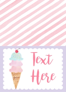Birthday Ice Cream Cone Purple Scallop Food Tent: Birthday Ice Cream Cone Purple Scallop