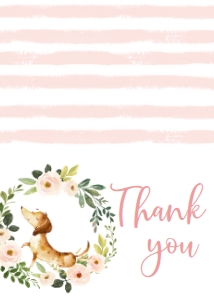 Birthday Puppy Dog Wreath Dachshund Thank You: Birthday Puppy Dog Wreath Dachshund