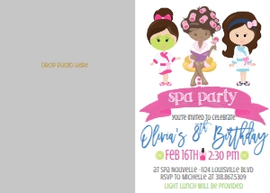 Birthday Spa Party BB Photo Invite 7x5: Birthday Spa Party BB