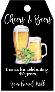 Birthday Cheers & Beers 40 Favor Tag: Birthday Cheers & Beers 40