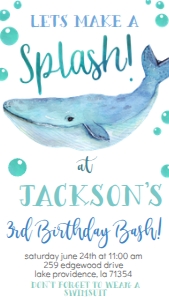Birthday Whale Text Invite: Birthday Whale