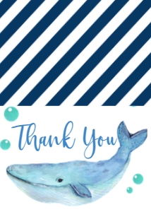 Birthday Whale Thank You Card: Birthday Whale