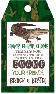 Birthday Gator Swamp Favor Tag: Birthday Gator Swamp