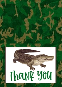 Birthday Gator Swamp Thank You Card: Birthday Gator Swamp