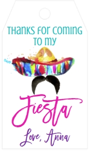 Birthday Fiesta Sombrero Favor Tag: Birthday Fiesta Sombrero