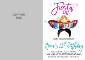 Birthday Fiesta Sombrero Photo Invite: Birthday Fiesta Sombrero
