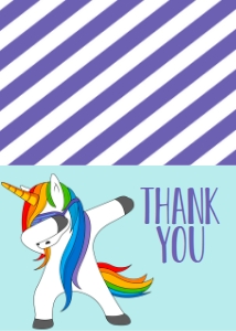 Birthday Unicorn Dabbing Thank You: Birthday Unicorn Dabbing
