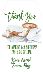 Birthday Beignet Green Favor Tag: Birthday Beignet Green