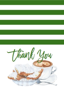 Birthday Beignet Green Thank You Card: Birthday Beignet Green