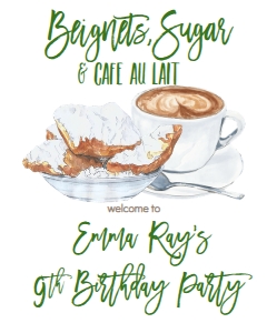 Birthday Beignet Green Welcome Sign 8x10: Birthday Beignet Green