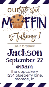 Birthday Stud Muffin 1 Text Invite: Birthday Stud Muffin 1