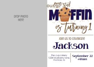 Birthday Stud Muffin 1 Photo Invite 7x5: Birthday Stud Muffin 1