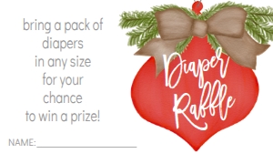 Baby Shower Christmas Burlap Red Ornament Diaper Raffle: Baby Shower Christmas Burlap Red Ornament Invitation