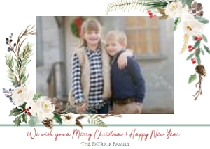 Christmas Card Floral Border: Christmas Card Floral Border