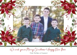 Christmas Card Poinsettia Border: Christmas Card Poinsettia Border