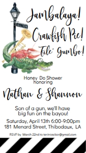 Couples Shower Nola Custom 2 Text Invite: Couples Shower Nola Custom 2