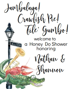 Couples Shower Nola Custom 2 Welcome Sign 8x10: Couples Shower Nola Custom 2