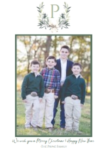 Christmas Card Cotton Monogram: Christmas Card Cotton Monogram