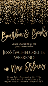 Mardi Gras Bourbon and Beads Bachelorette Text Invite: Mardi Gras Bourbon and Beads Bachelorette