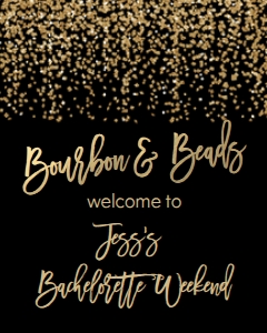 Mardi Gras Bourbon and Beads Bachelorette Welcome Sign 8x10: Mardi Gras Bourbon and Beads Bachelorette