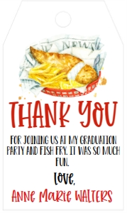 Fish Fry Graduation Favor Tag: Fish Fry Graduation