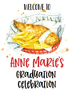 Graduation Fish Fry Welcome Sign 8x10: Fish Fry Graduation