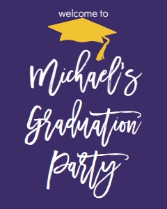 Graduation Cap Editable Background Welcome Sign 8x10: Graduation Cap Editable Background 592848442