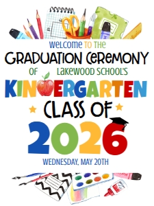 Graduation Kindergarten Supplies Welcome Sign 18x24 2026: Graduation Kindergarten Supplies