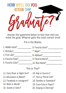 Graduation Kindergarten Supplies How Well Do You Know the Grad Game: Graduation Kindergarten Supplies