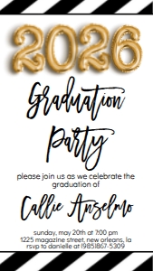 Graduation Party Foil Balloon 2026 Text Invite: Graduation Party Foil Balloon 2023