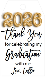 Graduation Party Foil Balloon 2026 Favor Tag: Graduation Party Foil Balloon Class of 2021