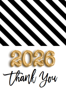 Graduation Party Foil Balloon 2026 Thank You Card: Graduation Party Foil Balloon Class of 2021