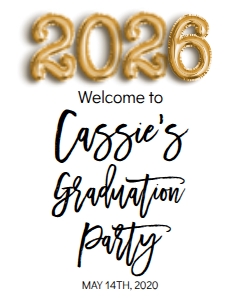 Graduation Party Foil Balloon 2026 Welcome Sign 8x10: Graduation Party Foil Balloon 2023