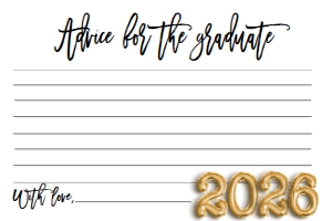 Graduation Party Foil Balloon 2026 Advice Card: Graduation Party Foil Balloon Class of 2021