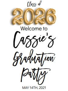 Graduation Party Foil Balloon Class of 2026 Welcome Sign 18x24: Graduation Party Foil Balloon Class of 2021