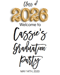 Graduation Party Foil Balloon Class of 2026 Welcome Sign 8x10: Graduation Party Foil Balloon Class of 2021