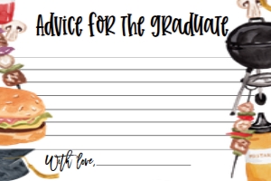 Graduation BBQ Advice Card: Graduation BBQ