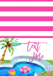 School End of Year Pool Party Invitation Food Tent: School End of Year Pool Party Invitation