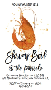 Shrimp boil 7x5 Text Invite: Shrimp boil 7x5