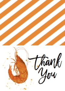 Shrimp boil 7x5 Thank You Card: Shrimp boil 7x5