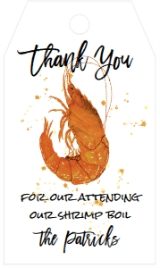 Shrimp boil 7x5 Favor Tag: Shrimp boil 7x5