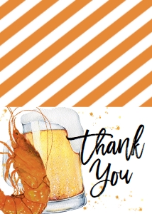 Shrimp Bourbon and Boil Surprise Thank You Card: Shrimp Bourbon and Boil Surprise